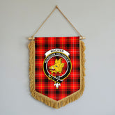 MacIver Modern Tartan Crest Wall Hanging Banner - Wood Pole